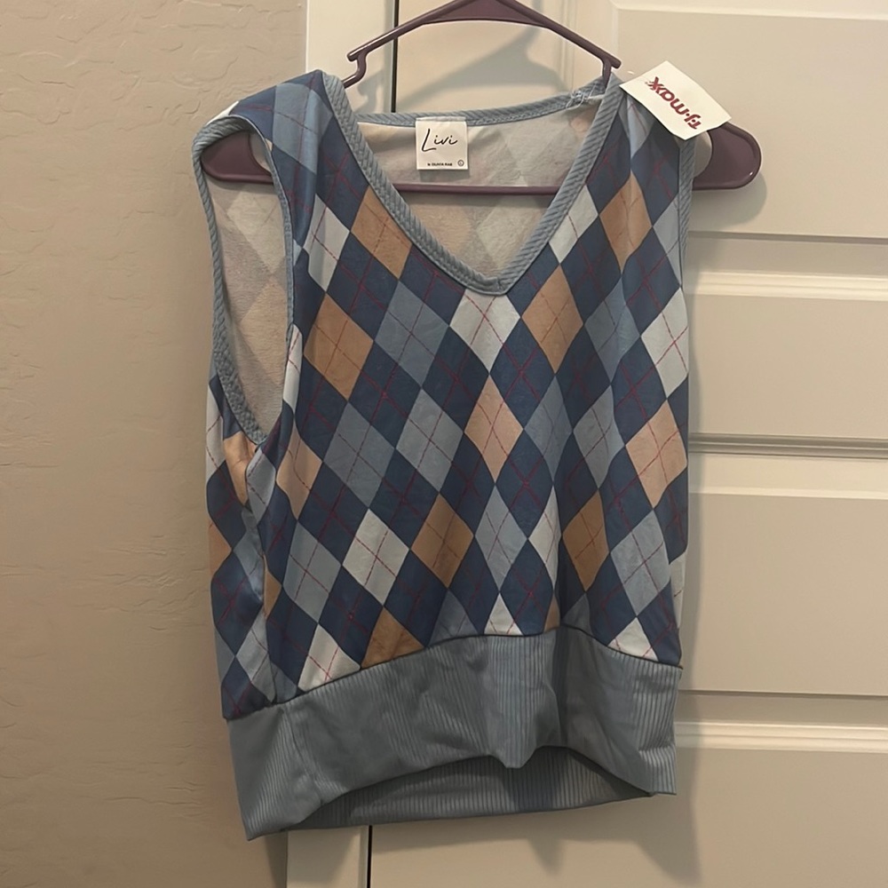 Livi blue and brown vest